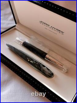 RARE Jorg Hysek Pen Black Rollerball with Leather Case and Original Box, N. O. S