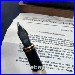 RARE L. MICHAEL FULTZ PARKER DUOFOLD Demo Clear Acrylic #88/88 Only 88 Made Intl