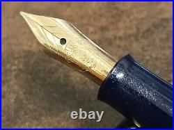 #RARE# MINT PELIKAN 140 FOUNTAIN PEN, RAREST DARK BLUE COLOR SPECIAL EF 14ct NIB