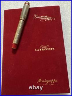 RARE Montegrappa Opera Tribute Invito a la Traviata FP 18K Gold NIIB Pen /Pad