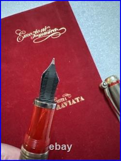 RARE Montegrappa Opera Tribute Invito a la Traviata FP 18K Gold NIIB Pen /Pad