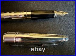 RARE NEW Cross Apogee Staccato Chrome Fountain Pen 18K Medium Nib NOS in Box