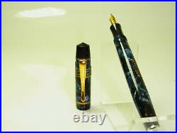 RARE NOS 1930´s KAWECO COLLEG 621 Blue Flaked Fountain Pen FLEXY KM Nib