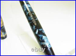 RARE NOS 1930´s KAWECO COLLEG 621 Blue Flaked Fountain Pen FLEXY M Nib