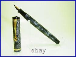 RARE NOS French OLD CHAP Candy Striped Fountain Pen Flexy 18ct F Nib F To B