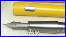 RARE NOS UNUSED OMAS Emotica Yellow Fountain Pen Titanium Trim F Nib In Box Bklt