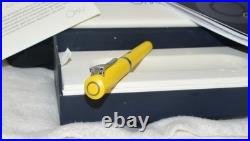 RARE NOS UNUSED OMAS Emotica Yellow Fountain Pen Titanium Trim F Nib In Box Bklt