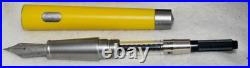 RARE NOS UNUSED OMAS Emotica Yellow Fountain Pen Titanium Trim F Nib In Box Bklt