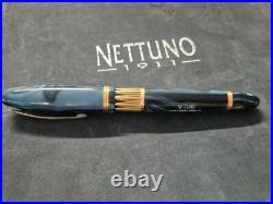 RARE Nettuno 1911 Plume Or 18k Clip Vermil LE #10/11 Fountain Pen N. O. S conditio