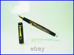 RARE PELIKAN M200 Brown Striated Old Style Version Fountain Pen EF Nib
