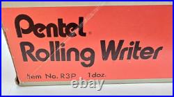 RARE PENTEL R3 Rolling Writer Case of 12 Rollerball Pen Anodized Aluminum Japan