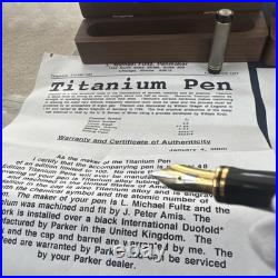 RARE Parker Duofold TITANIUM Ti 22 L. MICHAEL FULTZ LE 48/100 FOUNTAIN PEN Intl