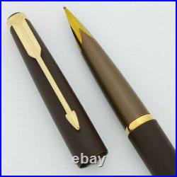 RARE Parker Falcon Fountain Pen Set Finished in Brown Lacquer and ballpoint