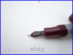 RARE SOENNECKEN 555 ROT -GOLD fountain pen M- 14 K FLEX NIB EXCELLENT COND