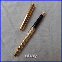 RARE S. T. Dupont Classic Fountain Pen Vermeil NIB 18K Gold Vintage LH472