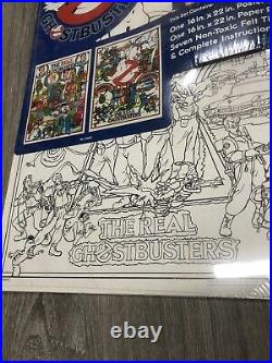RARE The Real Ghostbusters Poster Pen Set Huge Coloring Pages