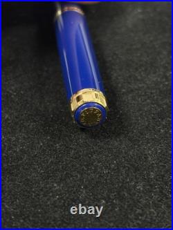 RARE Tiffany & Co. Atlas Cobalt Blue Ballpoint Pen Pelikan K800 with Pouch & Box