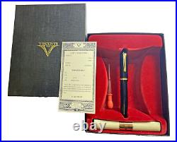 RARE VISCONTI URUSHI Limited Ed. BLACK LAQUER fountain pen 14 KT GOLD NIB