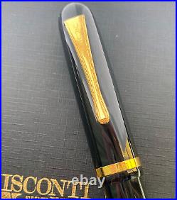 RARE VISCONTI URUSHI Limited Ed. BLACK LAQUER fountain pen 14 KT GOLD NIB