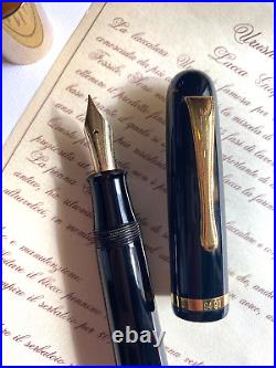 RARE VISCONTI URUSHI Limited Ed. BLACK LAQUER fountain pen 14 KT GOLD NIB