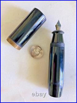 RARE VTG Fountain Pen Made in Japan Jumbo Pen 14K Plated Nib BIG FAT EBONY