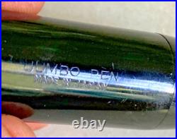 RARE VTG Fountain Pen Made in Japan Jumbo Pen 14K Plated Nib BIG FAT EBONY