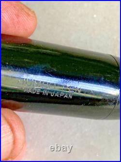 RARE VTG Fountain Pen Made in Japan Jumbo Pen 14K Plated Nib BIG FAT EBONY