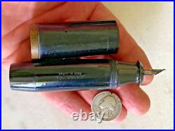 RARE VTG Fountain Pen Made in Japan Jumbo Pen 14K Plated Nib BIG FAT EBONY