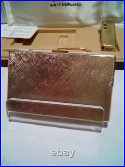 RARE! Vintage DIPLOMAT Present Set, Lighter+Pen+Card Holder, SWISS, NEW OLD