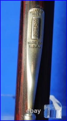 RARE Vintage Oversized Salz Brothers Fountain Pen REDWOOD GRAIN EBONITE 14K NIB