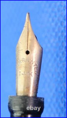 RARE Vintage Oversized Salz Brothers Fountain Pen REDWOOD GRAIN EBONITE 14K NIB