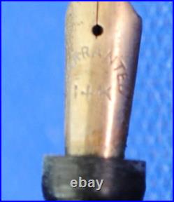 RARE Vintage Oversized Salz Brothers Fountain Pen REDWOOD GRAIN EBONITE 14K NIB