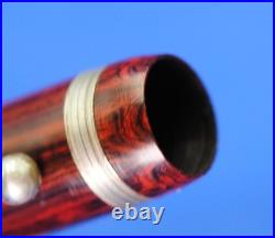 RARE Vintage Oversized Salz Brothers Fountain Pen REDWOOD GRAIN EBONITE 14K NIB