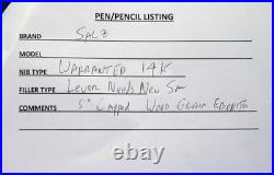 RARE Vintage Oversized Salz Brothers Fountain Pen REDWOOD GRAIN EBONITE 14K NIB