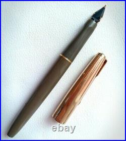 RARE? Vintage Parker VP Fountain Pen Gray Brarel Nib Size F Good Condition