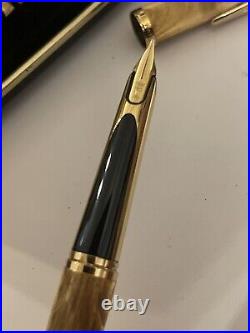 RARE Vintage WATERMAN CF 3 PIECE PEN SET Gold Plated Plaque OR G20 18K GOLD NIB