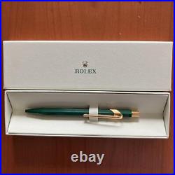 ROLEX Promotional items Caran d'Ache Green / Gold Ballpoint Pen with Box Rare