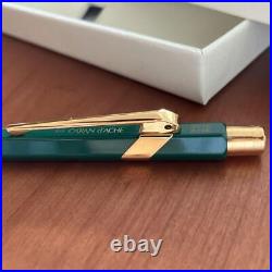 ROLEX Promotional items Caran d'Ache Green / Gold Ballpoint Pen with Box Rare