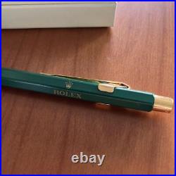 ROLEX Promotional items Caran d'Ache Green / Gold Ballpoint Pen with Box Rare