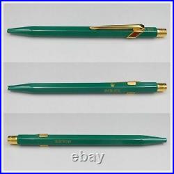 ROLEX Watch Novelty Ballpoint Pen CARAN d'ACHE Green Gold Blue ink rare F/S