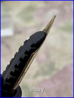 Rare 1914 Boston Pen Co. Safety 12 Eyedropper, 14k Cap Band & 14k Clip, 14k Nib