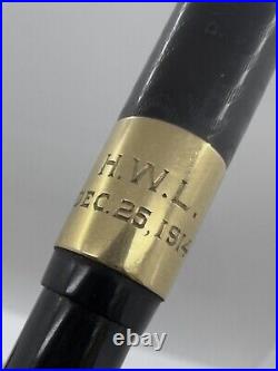 Rare 1914 Boston Pen Co. Safety 12 Eyedropper, 14k Cap Band & 14k Clip, 14k Nib