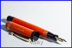 Rare 1930S GOLDFINK DUOFOLD Fountain Pen In Coral Red With Fine 14K Gold Nib