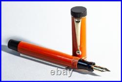 Rare 1930S GOLDFINK DUOFOLD Fountain Pen In Coral Red With Fine 14K Gold Nib