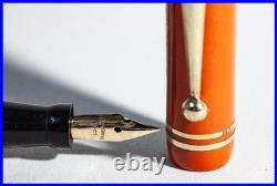 Rare 1930S GOLDFINK DUOFOLD Fountain Pen In Coral Red With Fine 14K Gold Nib