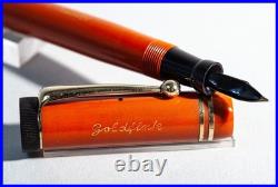 Rare 1930S GOLDFINK DUOFOLD Fountain Pen In Coral Red With Fine 14K Gold Nib