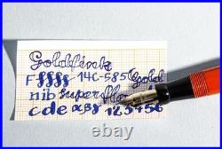 Rare 1930S GOLDFINK DUOFOLD Fountain Pen In Coral Red With Fine 14K Gold Nib