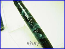 Rare 1930´s Dutch NEFA LADY Blue Marbled Fountain Pen Flexy 14ct F Nib SERVICED