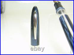 Rare 1940´s Italian RADIUS Blue Striated Fountain Pen Flexy 14ct F nib