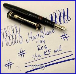 Rare 1950's MINT MONTBLANC 244 Celluloid Fountain Pen- AEG- 14k KF Nib-Restored